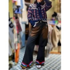 彩色繩索牛仔褲